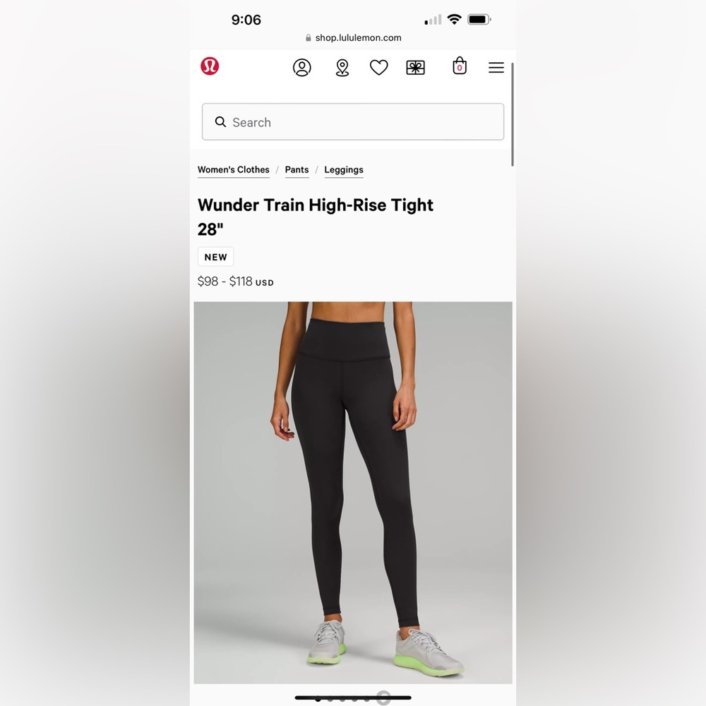 Lululemon black wunder under leggings
